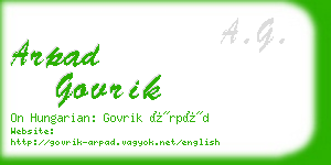 arpad govrik business card